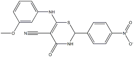 6-(3-methoxyanilino)-2-(4-nitrophenyl)-4-oxo-3,4-dihydro-2H-1,3-thiazine-5-carbonitrile 구조식 이미지