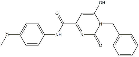 1-benzyl-6-hydroxy-N-(4-methoxyphenyl)-2-oxo-1,2-dihydro-4-pyrimidinecarboxamide 구조식 이미지