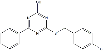 4-[(4-chlorobenzyl)thio]-6-phenyl-1,3,5-triazin-2-ol Structure