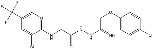 N'-[2-(4-chlorophenoxy)ethanimidoyl]-2-{[3-chloro-5-(trifluoromethyl)-2-pyridinyl]amino}acetohydrazide Structure