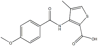 3-[(4-methoxybenzoyl)amino]-4-methyl-2-thiophenecarboxylic acid Structure