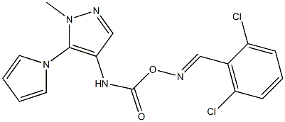 4-{[({[(2,6-dichlorophenyl)methylene]amino}oxy)carbonyl]amino}-1-methyl-5-(1H-pyrrol-1-yl)-1H-pyrazole Structure
