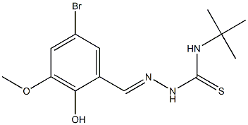 N1-(tert-butyl)-2-(5-bromo-2-hydroxy-3-methoxybenzylidene)hydrazine-1-carbothioamide Structure