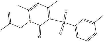 4,6-dimethyl-3-[(3-methylphenyl)sulfonyl]-1-(2-methyl-2-propenyl)-2(1H)-pyridinone 구조식 이미지