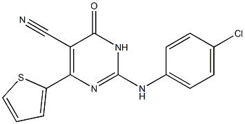 2-(4-chloroanilino)-6-oxo-4-(2-thienyl)-1,6-dihydropyrimidine-5-carbonitril e Structure