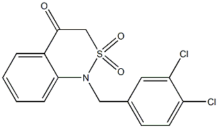 1-(3,4-dichlorobenzyl)-1,2,3,4-tetrahydro-2lambda~6~,1-benzothiazine-2,2,4-trione 구조식 이미지