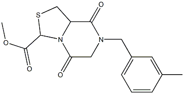 methyl 7-(3-methylbenzyl)-5,8-dioxohexahydro[1,3]thiazolo[3,4-a]pyrazine-3-carboxylate 구조식 이미지