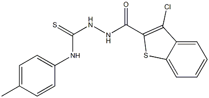 N1-(4-methylphenyl)-2-[(3-chlorobenzo[b]thiophen-2-yl)carbonyl]hydrazine-1-carbothioamide 구조식 이미지