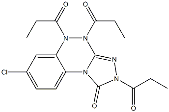 7-chloro-2,4,5-tripropionyl-1,2,4,5-tetrahydrobenzo[e][1,2,4]triazolo[3,4-c][1,2,4]triazin-1-one 구조식 이미지