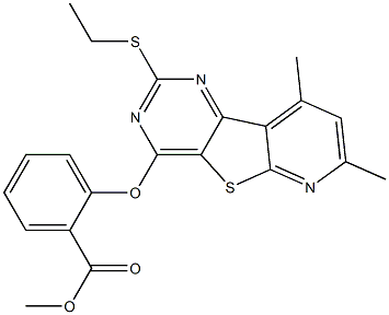 methyl 2-{[2-(ethylsulfanyl)-7,9-dimethylpyrido[3',2':4,5]thieno[3,2-d]pyrimidin-4-yl]oxy}benzenecarboxylate 구조식 이미지