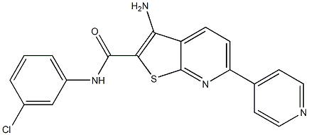 3-amino-N-(3-chlorophenyl)-6-(4-pyridinyl)thieno[2,3-b]pyridine-2-carboxamide Structure