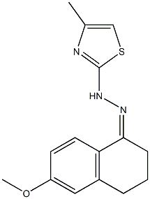 6-methoxy-1,2,3,4-tetrahydronaphthalen-1-one 1-(4-methyl-1,3-thiazol-2-yl)hydrazone Structure