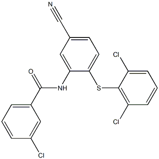 3-chloro-N-{5-cyano-2-[(2,6-dichlorophenyl)sulfanyl]phenyl}benzenecarboxamide 구조식 이미지