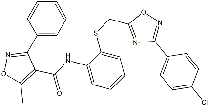 N4-[2-({[3-(4-chlorophenyl)-1,2,4-oxadiazol-5-yl]methyl}thio)phenyl]-5-methyl-3-phenylisoxazole-4-carboxamide Structure