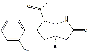 (3aR)-6-acetyl-5-(2-hydroxyphenyl)-3a-methylhexahydropyrrolo[2,3-b]pyrrol-2(1H)-one Structure