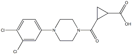 2-{[4-(3,4-dichlorophenyl)piperazino]carbonyl}cyclopropanecarboxylic acid Structure