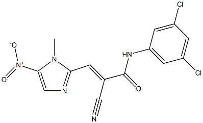 N1-(3,5-dichlorophenyl)-2-cyano-3-(1-methyl-5-nitro-1H-imidazol-2-yl)acrylamide 구조식 이미지