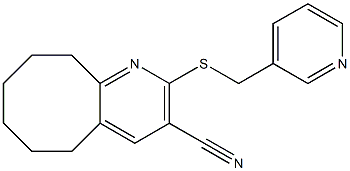 2-[(3-pyridinylmethyl)sulfanyl]-5,6,7,8,9,10-hexahydrocycloocta[b]pyridine-3-carbonitrile Structure