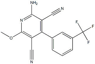 2-amino-6-methoxy-4-[3-(trifluoromethyl)phenyl]pyridine-3,5-dicarbonitrile 구조식 이미지