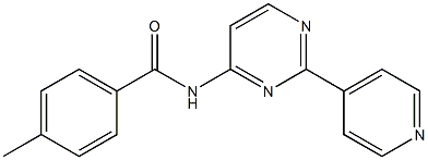 4-methyl-N-[2-(4-pyridinyl)-4-pyrimidinyl]benzenecarboxamide 구조식 이미지