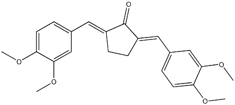 2,5-di(3,4-dimethoxybenzylidene)cyclopentan-1-one 구조식 이미지