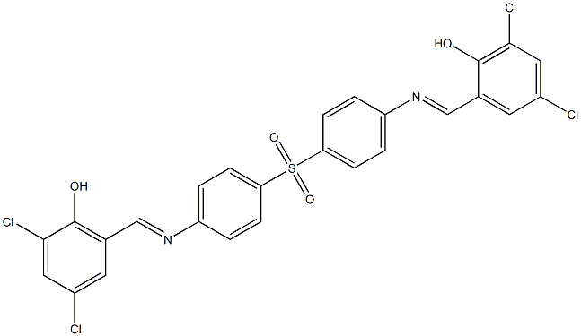 2,4-dichloro-6-({[4-({4-[(3,5-dichloro-2-hydroxybenzylidene)amino]phenyl}sulfonyl)phenyl]imino}methyl)phenol Structure