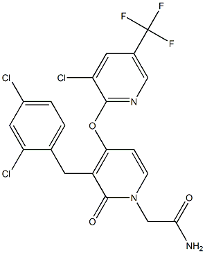 2-[4-{[3-chloro-5-(trifluoromethyl)-2-pyridinyl]oxy}-3-(2,4-dichlorobenzyl)-2-oxo-1(2H)-pyridinyl]acetamide Structure