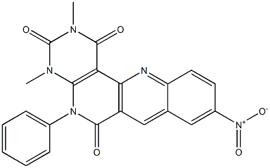 2,4-dimethyl-9-nitro-5-phenyl-1,2,3,4,5,6-hexahydrobenzo[b]pyrimido[4,5-h][1,6]naphthyridine-1,3,6-trione Structure