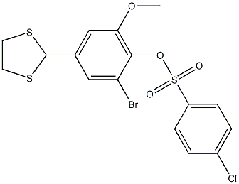 2-bromo-4-(1,3-dithiolan-2-yl)-6-methoxyphenyl 4-chlorobenzene-1-sulfonate Structure