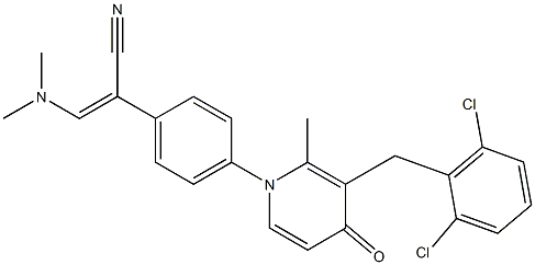 (Z)-2-{4-[3-(2,6-dichlorobenzyl)-2-methyl-4-oxo-1(4H)-pyridinyl]phenyl}-3-(dimethylamino)-2-propenenitrile 구조식 이미지