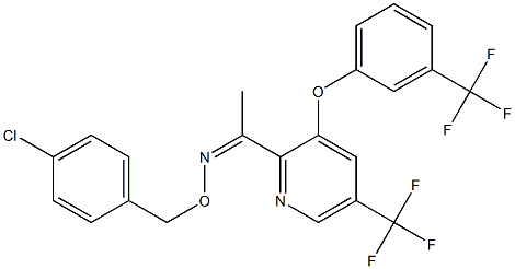 1-{5-(trifluoromethyl)-3-[3-(trifluoromethyl)phenoxy]-2-pyridinyl}-1-ethanone O-(4-chlorobenzyl)oxime Structure