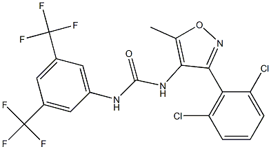 N-[3-(2,6-dichlorophenyl)-5-methylisoxazol-4-yl]-N'-[3,5-di(trifluoromethyl)phenyl]urea 구조식 이미지