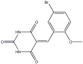 5-(5-bromo-2-methoxybenzylidene)hexahydropyrimidine-2,4,6-trione Structure