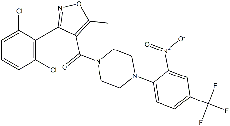 [3-(2,6-dichlorophenyl)-5-methylisoxazol-4-yl]{4-[2-nitro-4-(trifluoromethyl)phenyl]piperazino}methanone 구조식 이미지