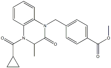 methyl 4-{[4-(cyclopropylcarbonyl)-3-methyl-2-oxo-3,4-dihydro-1(2H)-quinoxalinyl]methyl}benzenecarboxylate 구조식 이미지