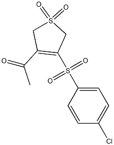 3-acetyl-4-[(4-chlorophenyl)sulfonyl]-2,5-dihydro-1H-1lambda~6~-thiophene-1,1-dione Structure