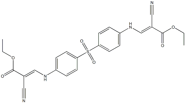 ethyl 2-cyano-3-[4-({4-[(2-cyano-3-ethoxy-3-oxoprop-1-enyl)amino]phenyl}sulfonyl)anilino]acrylate Structure