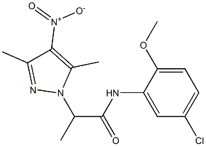 N-(5-chloro-2-methoxyphenyl)-2-(3,5-dimethyl-4-nitro-1H-pyrazol-1-yl)propanamide Structure