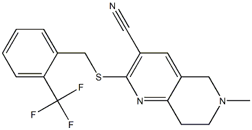 6-methyl-2-{[2-(trifluoromethyl)benzyl]sulfanyl}-5,6,7,8-tetrahydro[1,6]naphthyridine-3-carbonitrile 구조식 이미지