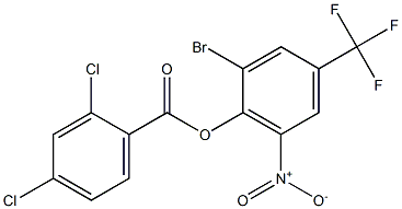 2-bromo-6-nitro-4-(trifluoromethyl)phenyl 2,4-dichlorobenzoate 구조식 이미지