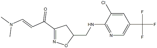 1-[5-({[3-chloro-5-(trifluoromethyl)-2-pyridinyl]amino}methyl)-4,5-dihydro-3-isoxazolyl]-3-(dimethylamino)-2-propen-1-one Structure