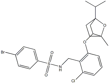 4-bromo-N-{2-chloro-6-[(4-isopropyl-1-methyl-7-oxabicyclo[2.2.1]hept-2-yl)oxy]benzyl}benzenesulfonamide Structure