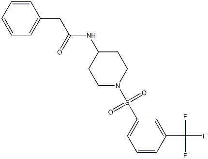 2-phenyl-N-(1-{[3-(trifluoromethyl)phenyl]sulfonyl}piperidin-4-yl)acetamide 구조식 이미지