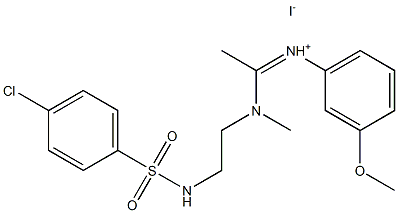 N-{(Z)-1-[(2-{[(4-chlorophenyl)sulfonyl]amino}ethyl)(methyl)amino]ethylidene}-3-methoxybenzenaminium iodide Structure