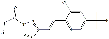 2-chloro-1-(3-{(E)-2-[3-chloro-5-(trifluoromethyl)-2-pyridinyl]ethenyl}-1H-pyrazol-1-yl)-1-ethanone 구조식 이미지