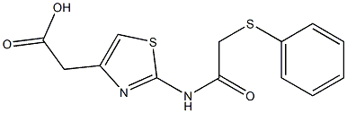 2-(2-{[2-(phenylthio)acetyl]amino}-1,3-thiazol-4-yl)acetic acid Structure