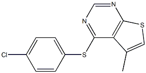 4-[(4-chlorophenyl)thio]-5-methylthieno[2,3-d]pyrimidine Structure