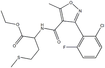 ethyl 2-({[3-(2-chloro-6-fluorophenyl)-5-methyl-4-isoxazolyl]carbonyl}amino)-4-(methylsulfanyl)butanoate Structure