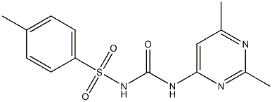 2,4-dimethyl-6-[({[(4-methylphenyl)sulfonyl]amino}carbonyl)amino]pyrimidine 구조식 이미지