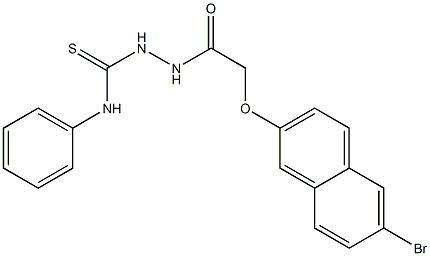 2-{2-[(6-bromo-2-naphthyl)oxy]acetyl}-N-phenyl-1-hydrazinecarbothioamide Structure